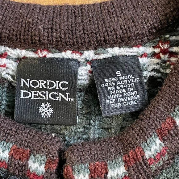 Nordic‎ Design Sweater Cardigan Wool Blend Womens Sz Small EUC - Picture 10 of 14